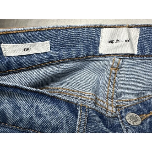 UNPUBLISHED Rae Wilshire High Rise Straight Blue Jeans Denim Women's 29 NWT - Picture 6 of 11